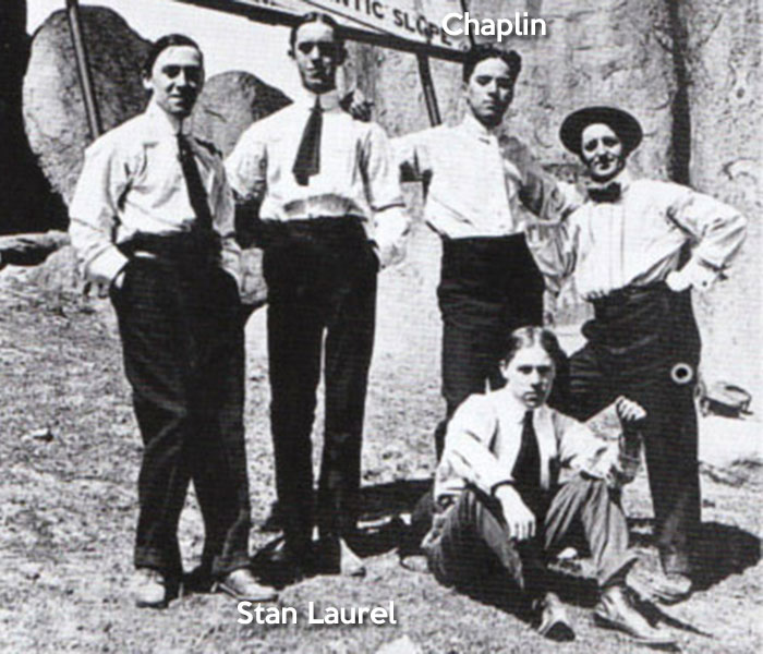 Fred karno troupe with Stan Laurel and Charlie Chaplin