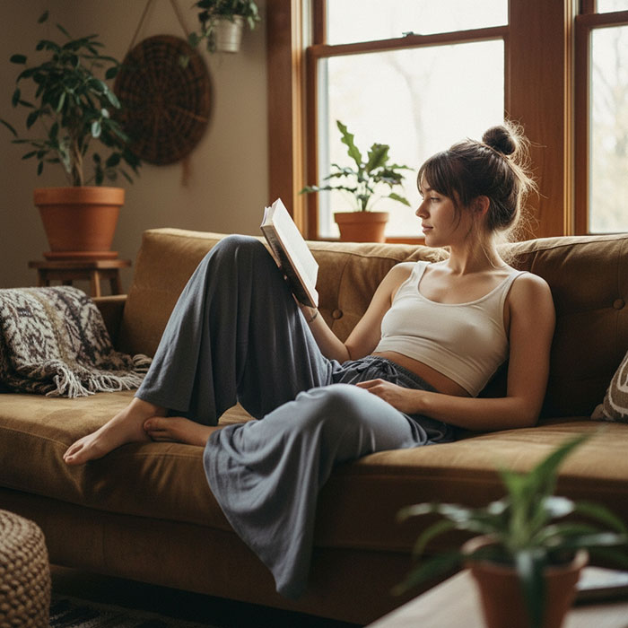 Lockere Hose im Tanzstil